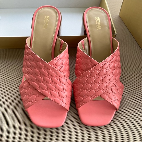 Michael Kors Shoes - Michael Kors Colleen Mule Sandal MK Faux Leather Tea Rose Pink size 9